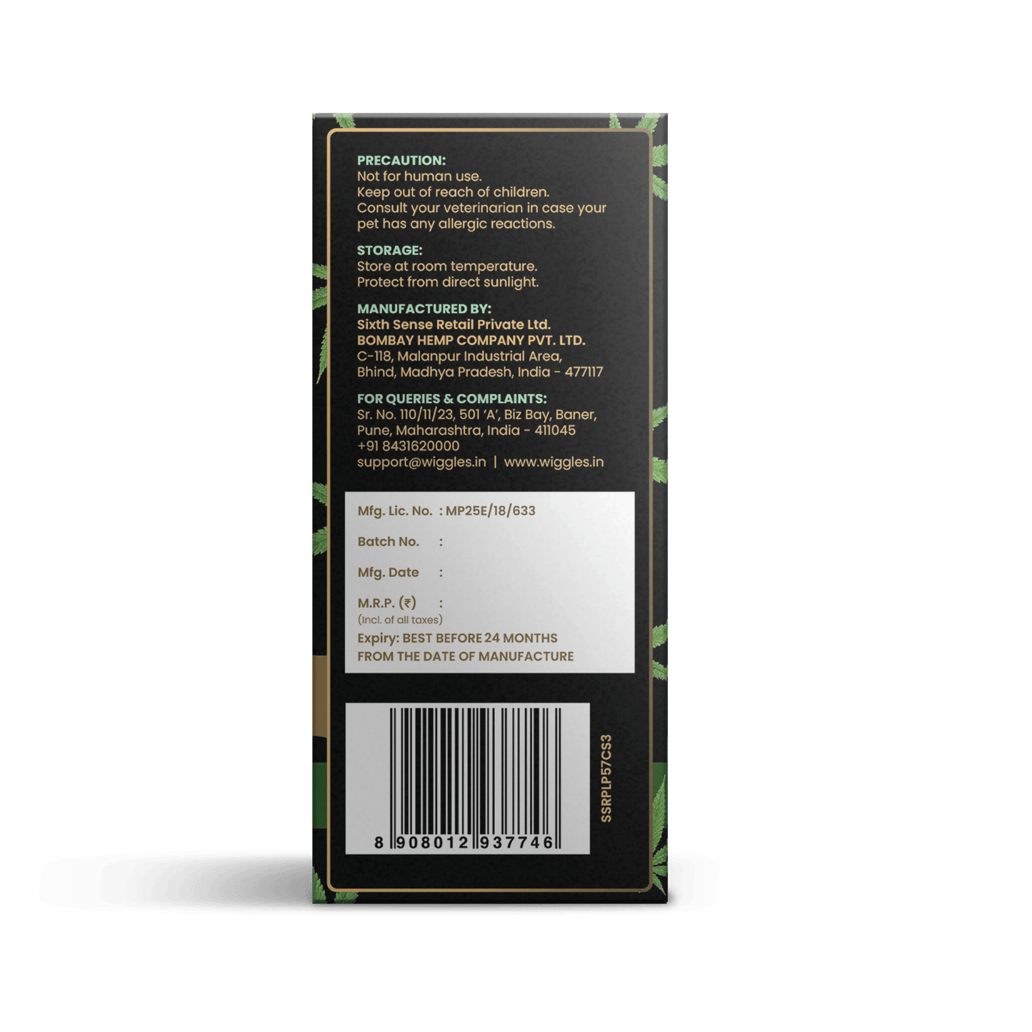 CannaPaw Oil, Vijaya leaf extract, Hemp oil, Regenerative Therapy & Pain Relief oil for Pets, 30ml - Wiggles.in