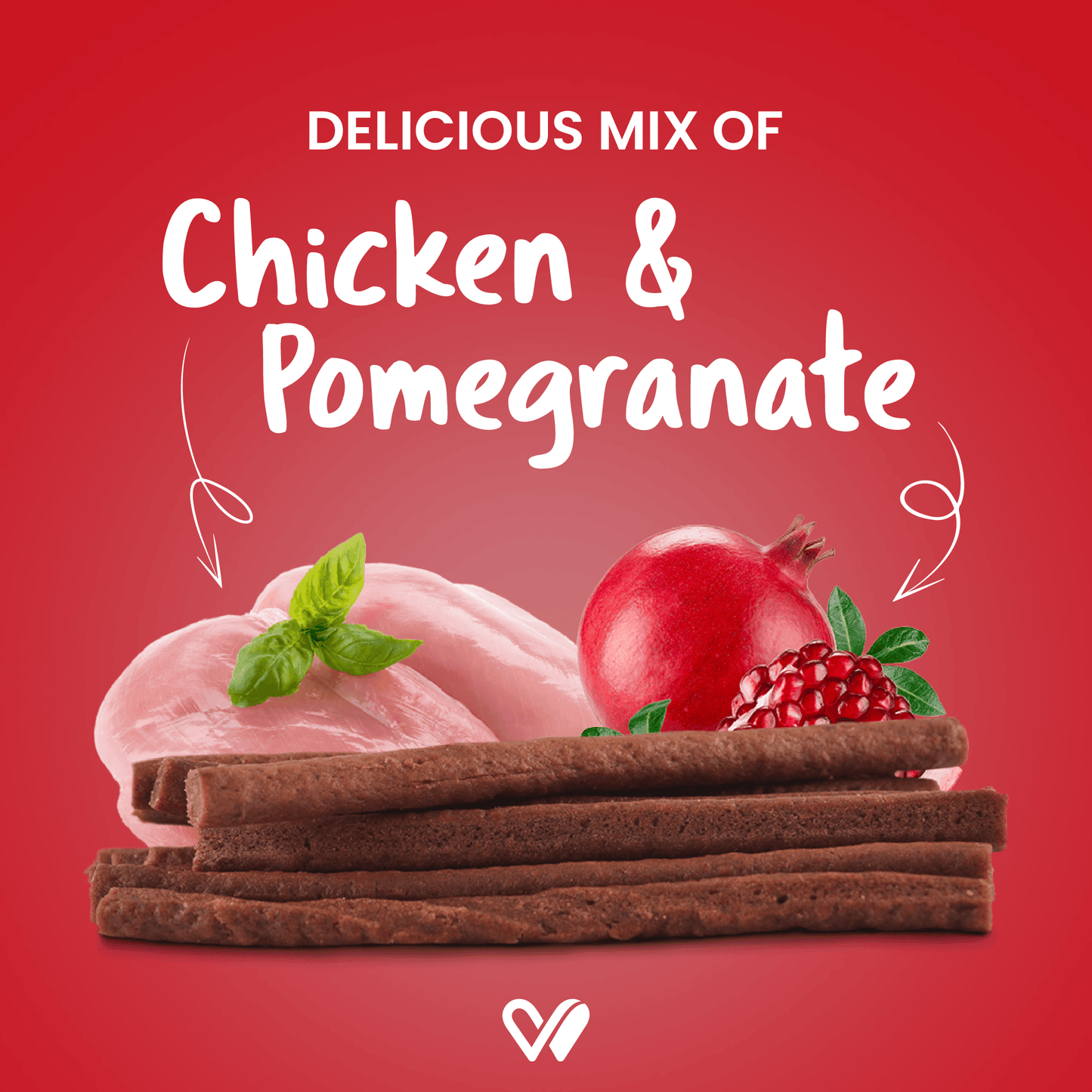 Barkstix Dog Treats for Training Adult & Puppies, (Chicken & Pomegranate) - Wiggles.in