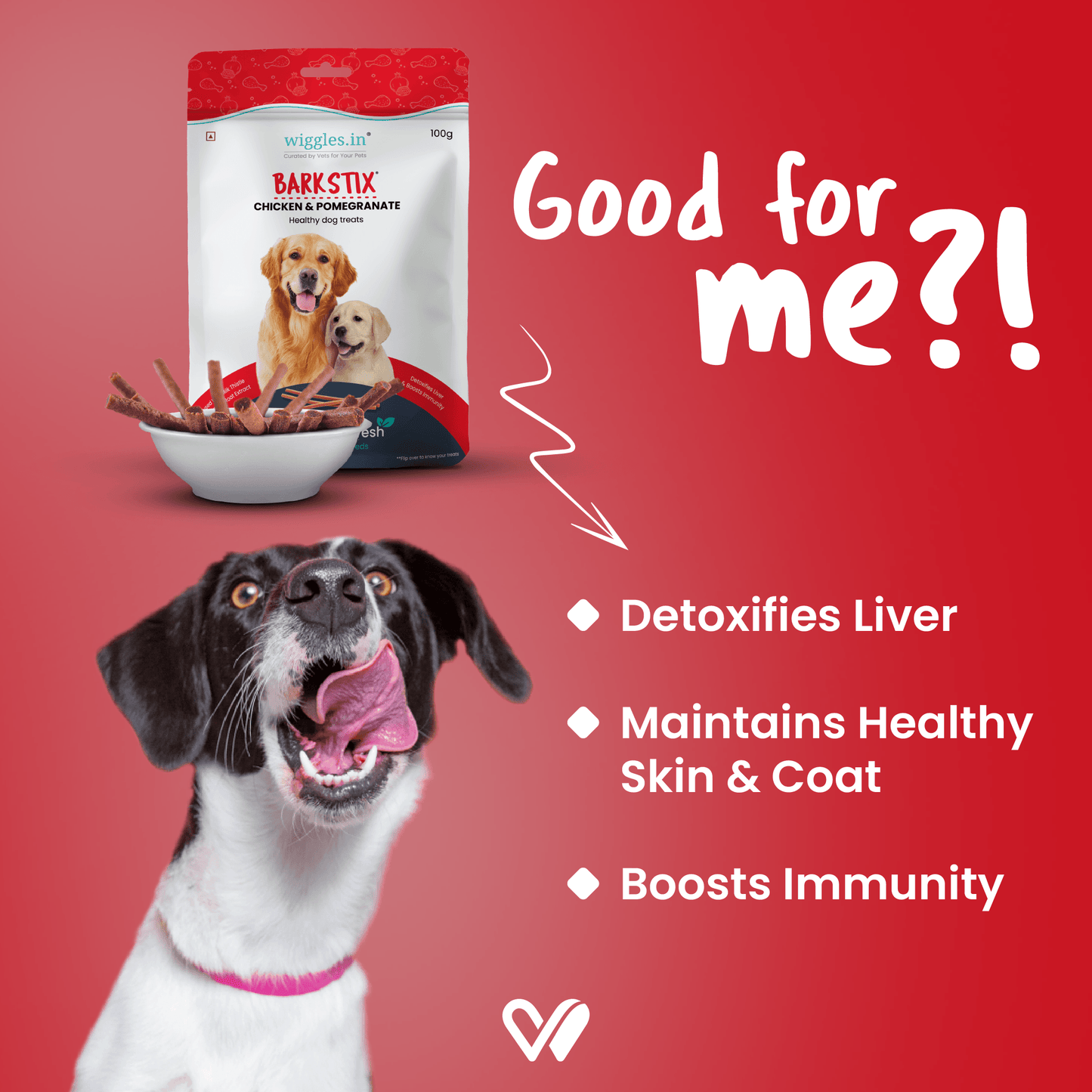 Barkstix Dog Treats for Training Adult & Puppies, (Chicken & Pomegranate) - Wiggles.in
