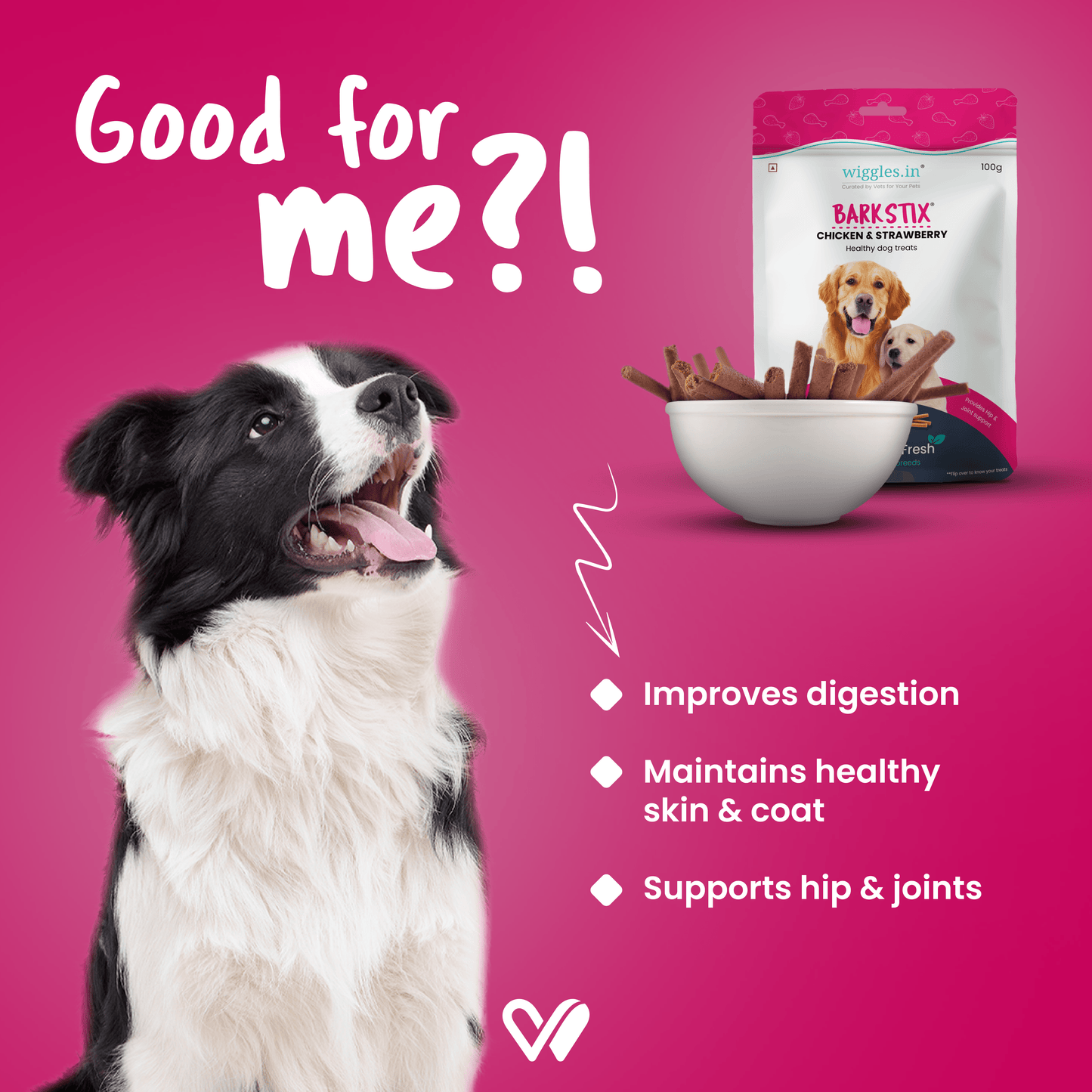 Barkstix Dog Treats for Training Adult & Puppies, (Chicken & Strawberry) - Wiggles.in