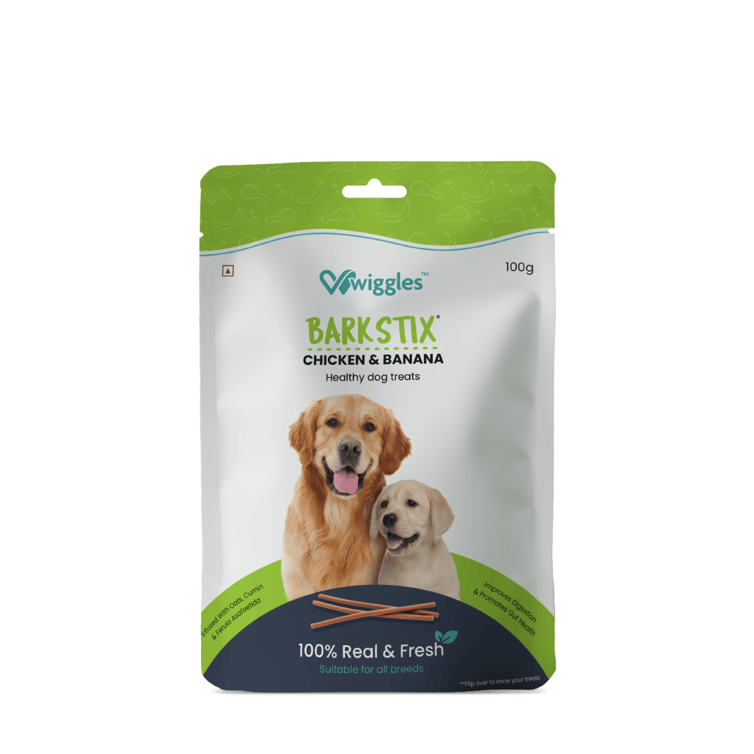 Barkstix Dog Treats for Training Adult & Puppies, (Chicken & Banana) - Wiggles.in