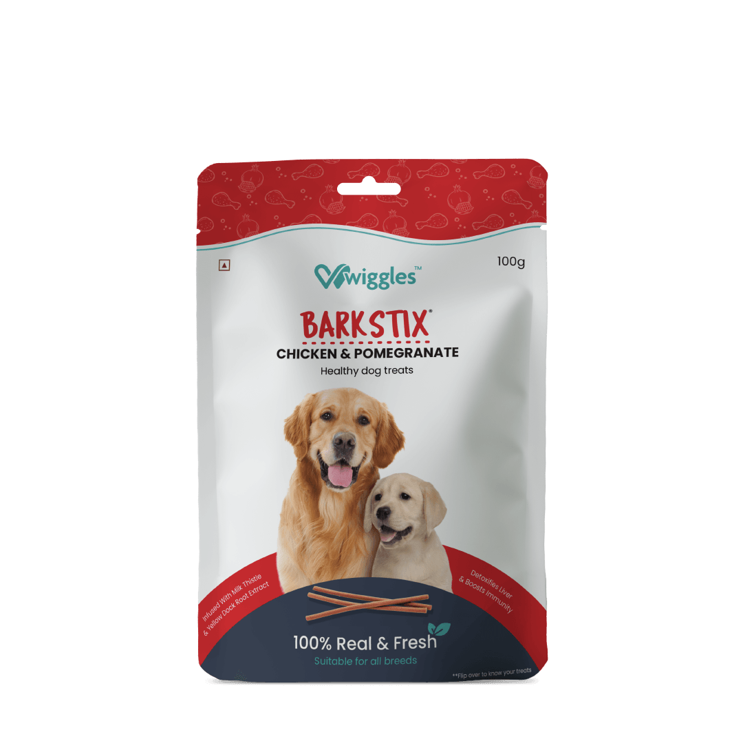 Barkstix Dog Treats for Training Adult & Puppies, (Chicken & Pomegranate) - Wiggles.in