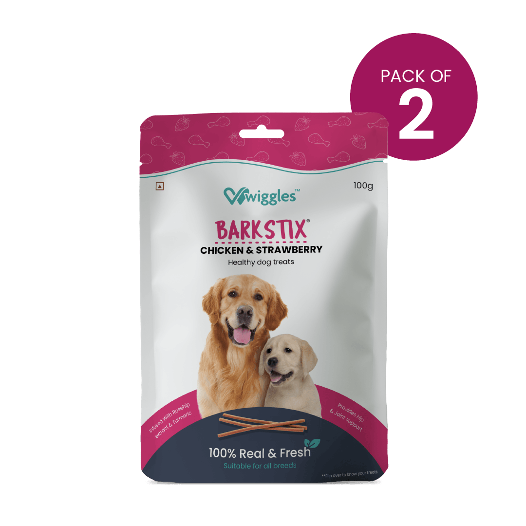 Barkstix Dog Treats for Training Adult & Puppies, (Chicken & Strawberry) - Wiggles.in