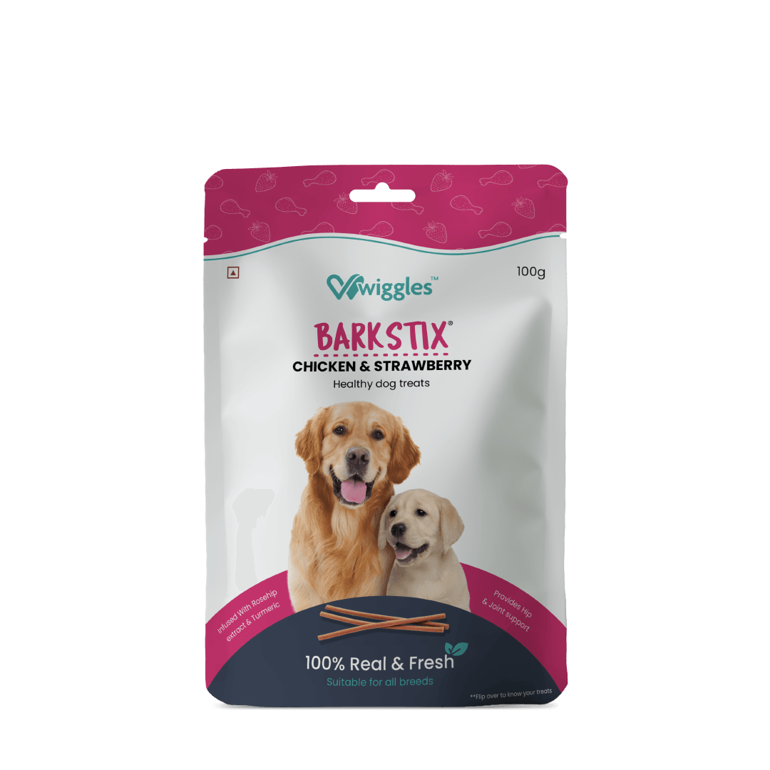Barkstix Dog Treats for Training Adult & Puppies, (Chicken & Strawberry) - Wiggles.in