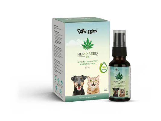 Hemp Seed Oil, Anti-inflammatory and Skin Soother for Dogs & Cats, 30ml - Wiggles.in