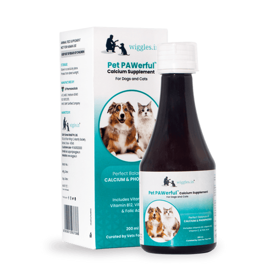Pet Pawerful Calcium Syrup Supplement for Dogs & Cats - Builds Strong Bones & Joint - 200ml - Wiggles.in