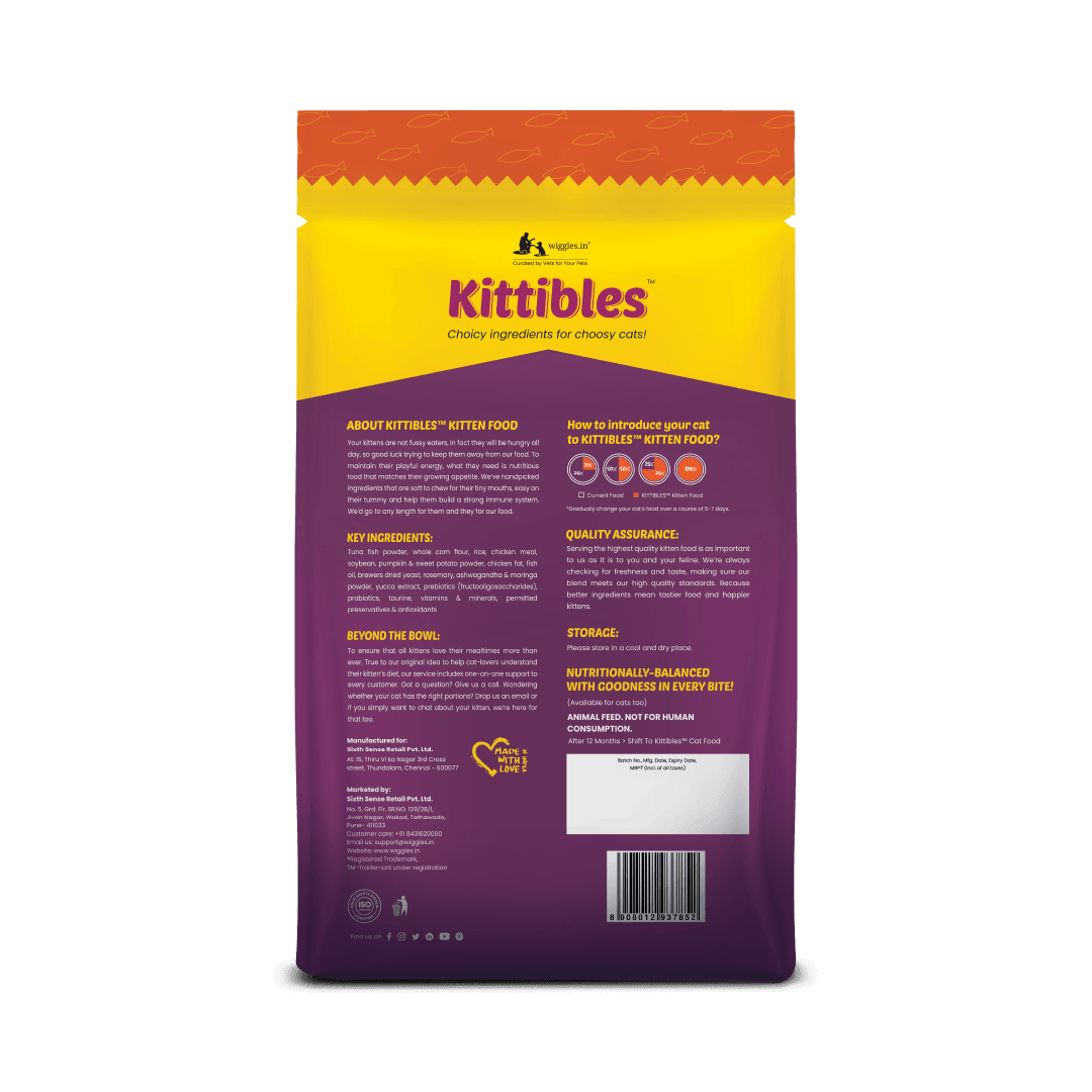 Kittibles Kitten Dry Cat Food - Tuna Fish, Ashwagandha