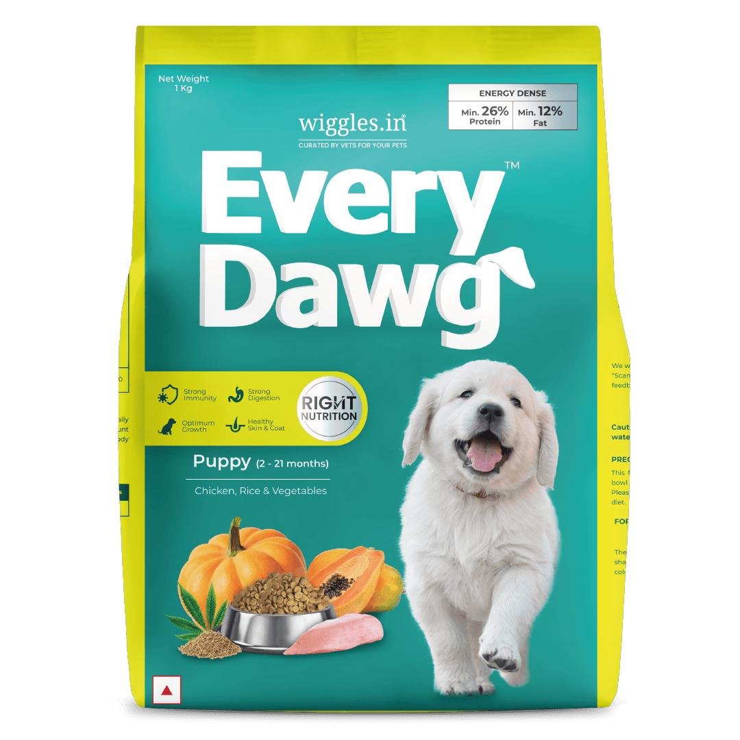 EveryDawg Puppy Dry Dog Food, 2-21 Months - Chicken, Rice & Vegetables - Wiggles.in