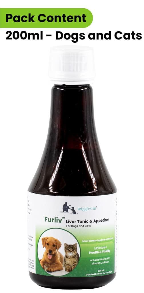 Furliv Liver Tonic for Dogs Cats Appetite Booster - Multivitamin Appetizer Pet Syrup, 200ml - Wiggles.in