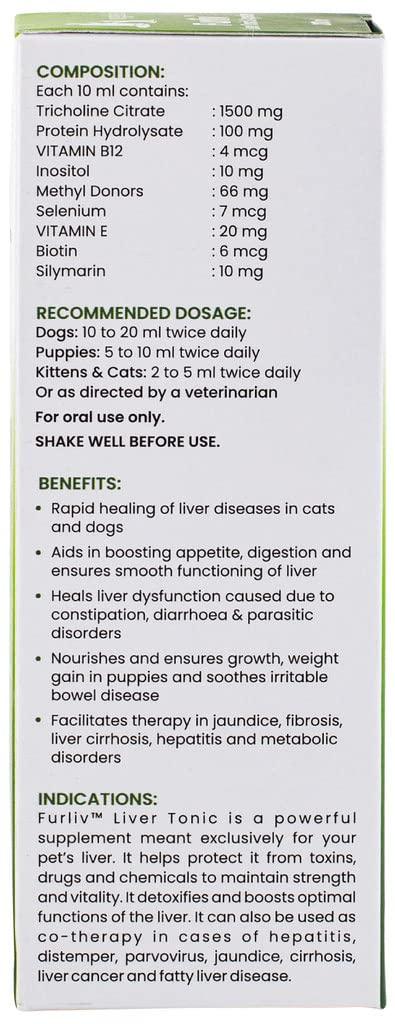 Furliv Liver Tonic for Dogs Cats Appetite Booster - Multivitamin Appetizer Pet Syrup, 200ml - Wiggles.in