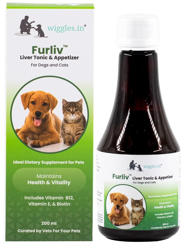 Furliv Liver Tonic for Dogs Cats Appetite Booster - Multivitamin Appetizer Pet Syrup, 200ml - Wiggles.in