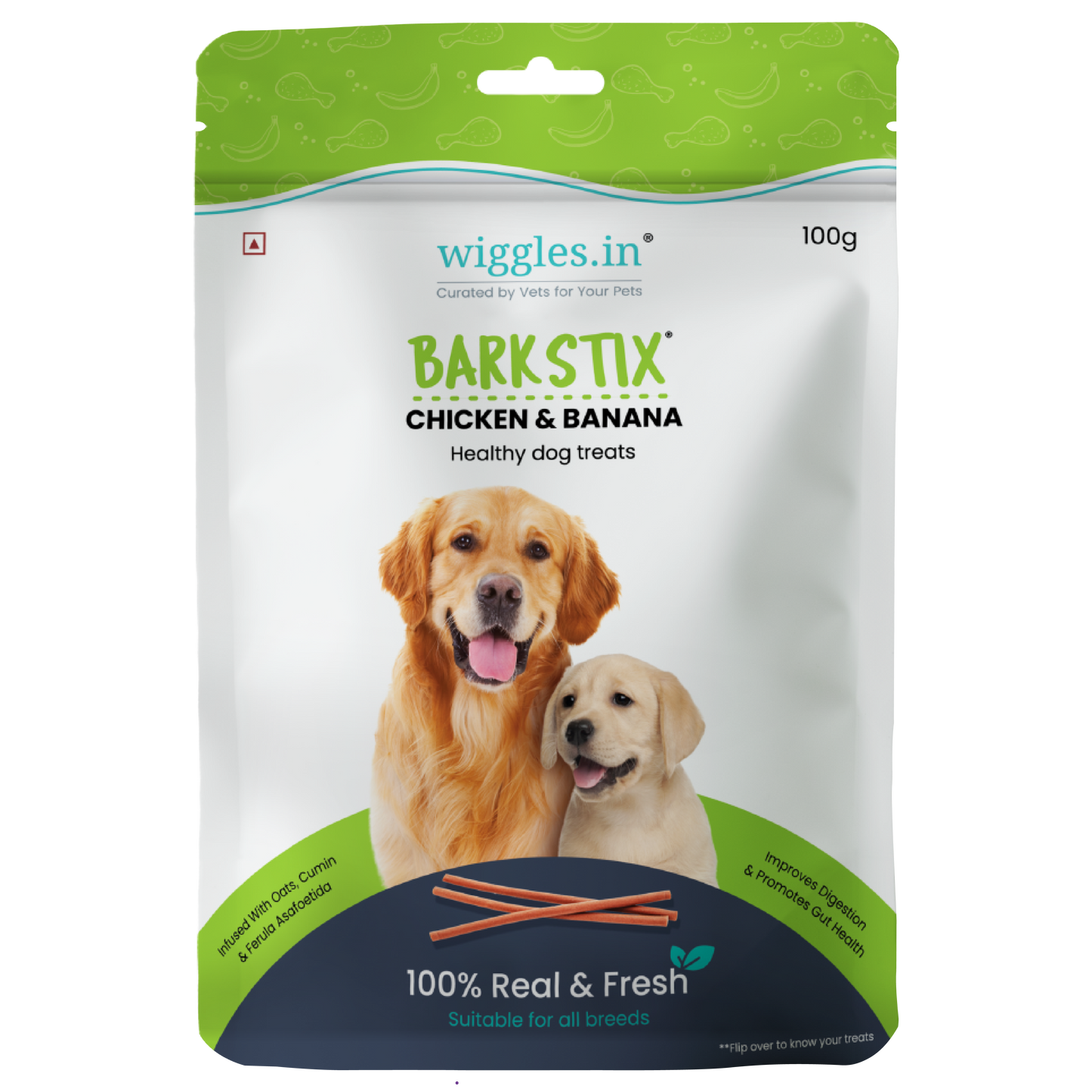 Barkstix Dog Treats for Training Adult & Puppies, 100g (Chicken & Banana)