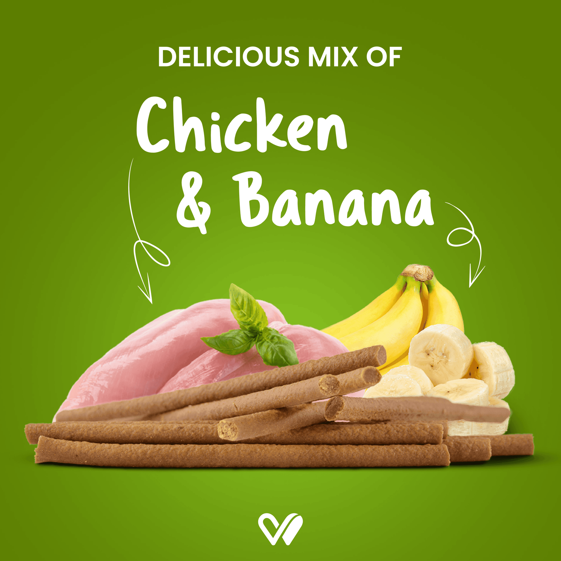 Barkstix Dog Treats for Training Adult Puppies, (Chicken Banana)