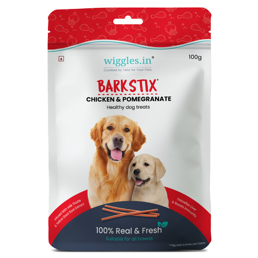 Barkstix Dog Treats for Training Adult & Puppies, 100g (Chicken & Pomegranate)