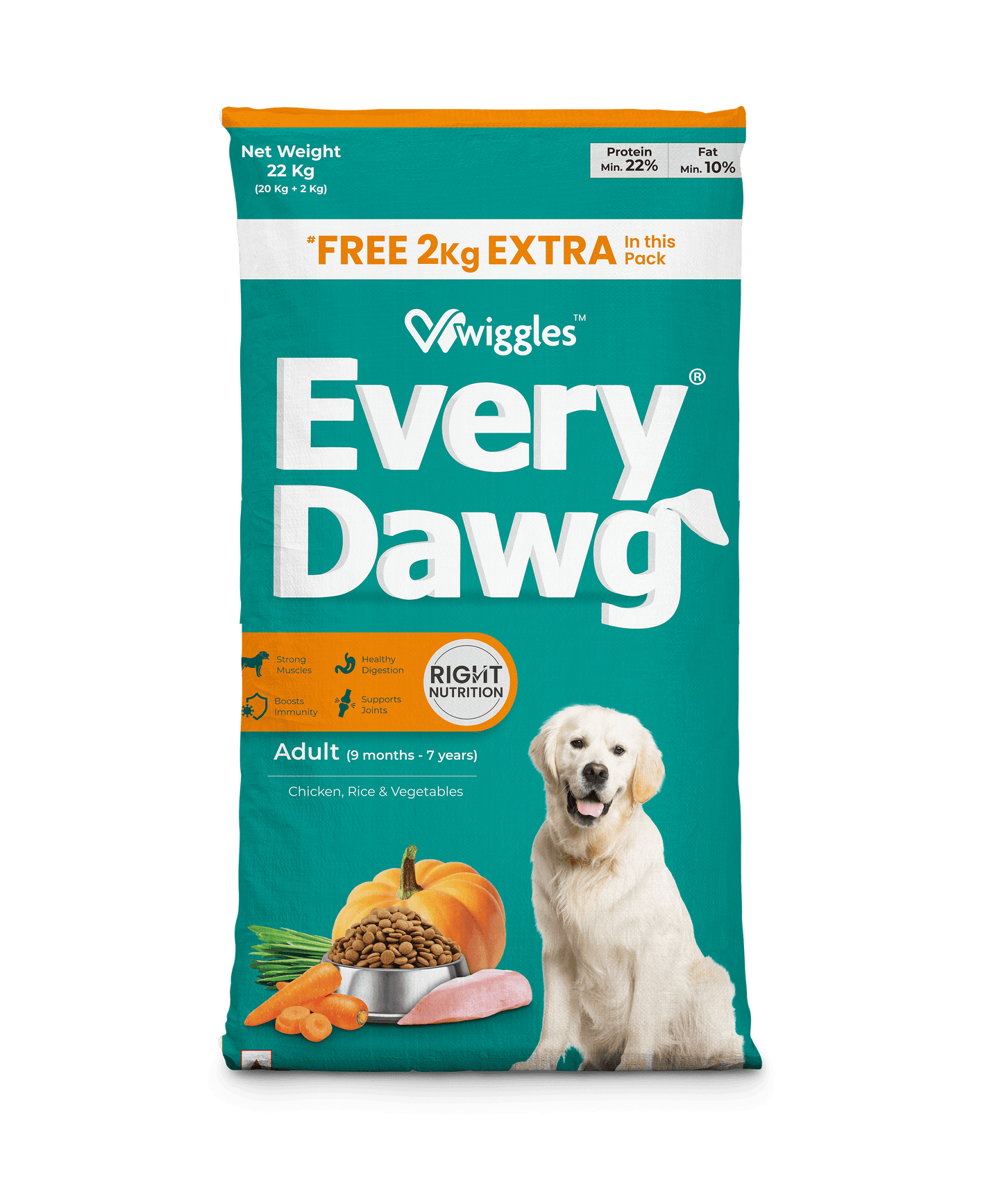 EveryDawg Adult Dry Dog Food - Chicken, Rice & Vegetables - Wiggles.in