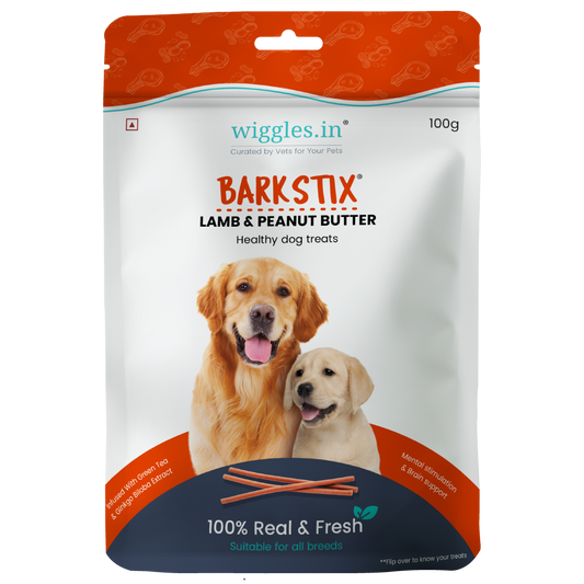 Barkstix Dog Treats for Training Adult & Puppies, 100g (Lamb & Peanut Butter)
