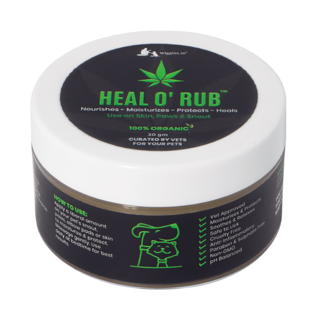 Heal O' Rub Dog Paw Balm Cream, 30g - Vet-Approved Dry Rough Skin Butter - Wiggles.in