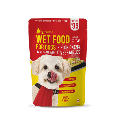 WIGGLES Wet Dog Food - Chicken & Vegetables for Puppy, Adult & Senior Pets - Wiggles.in