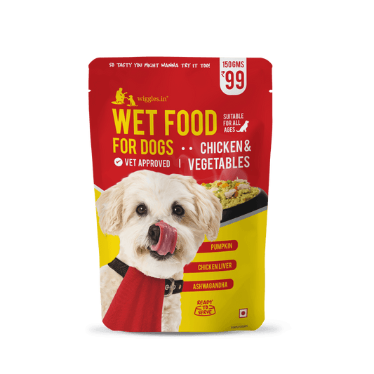 WIGGLES Wet Dog Food - Chicken & Vegetables for Puppy, Adult & Senior Pets - Wiggles.in