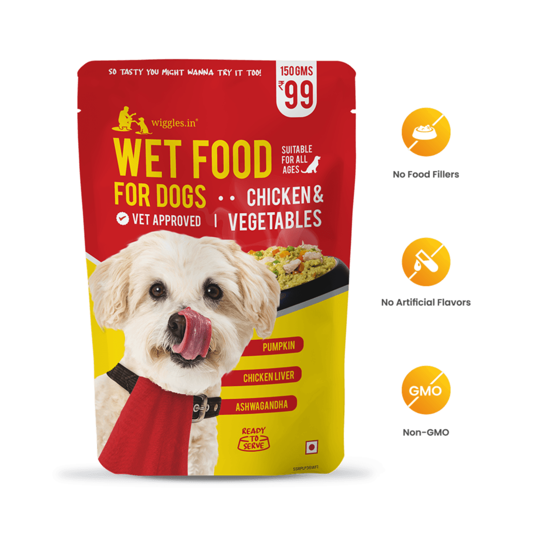 WIGGLES Wet Dog Food - Chicken & Vegetables for Puppy, Adult & Senior Pets - Wiggles.in