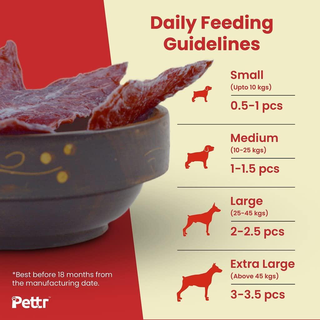 Pettr Farmland Meat Lamb Jerky for Dogs Puppy, 80g - Boneless Lamb, Turmeric & Rosemary Extract