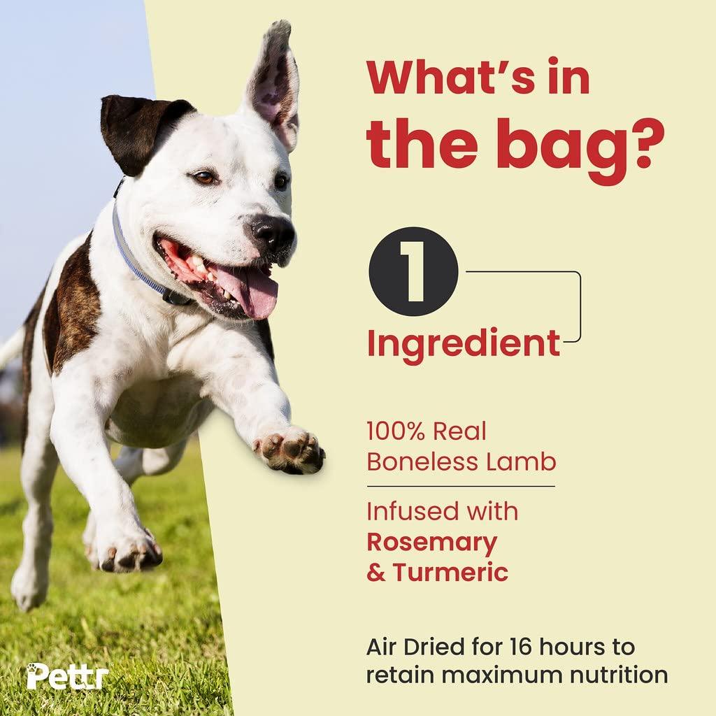 Pettr Farmland Meat Lamb Jerky for Dogs Puppy, 80g - Boneless Lamb, Turmeric & Rosemary Extract