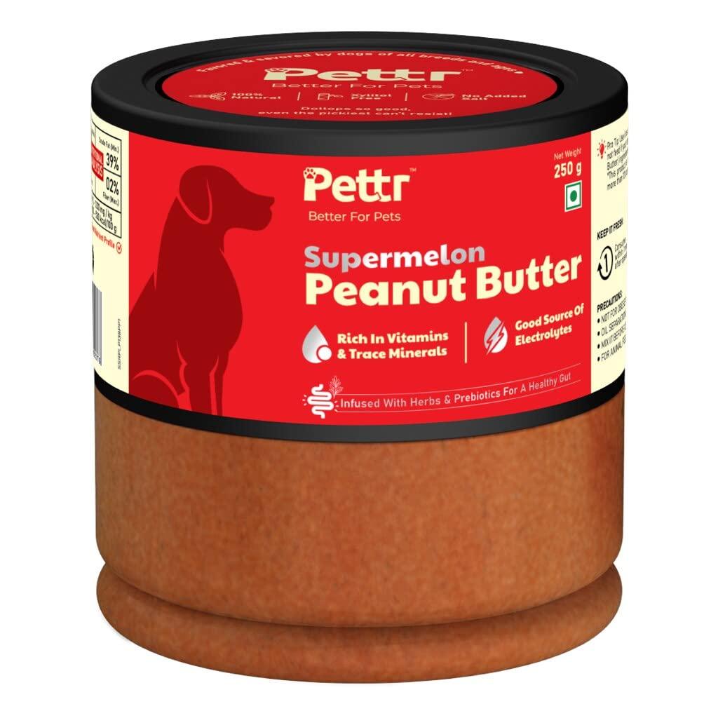 Pettr Supermelon Peanut Butter for Dogs - Treats for Training Adult Small Puppy, 250g