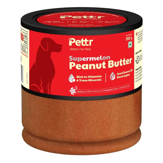 Pettr Supermelon Peanut Butter for Dogs - Treats for Training Adult Small Puppy, 250g - Wiggles.in