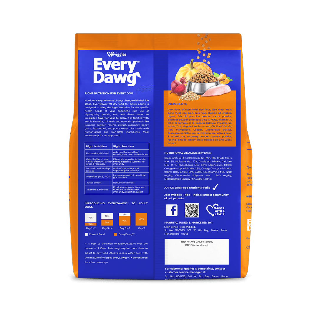 EveryDawg Adult Dry Dog Food - Chicken, Oats & Vegetables, 1.2kg
