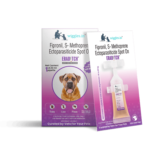 Eraditch Spot on for Dogs 40 to 60 KG (4.02 ml) - Fleas Ticks Remover, external liquid - Wiggles.in
