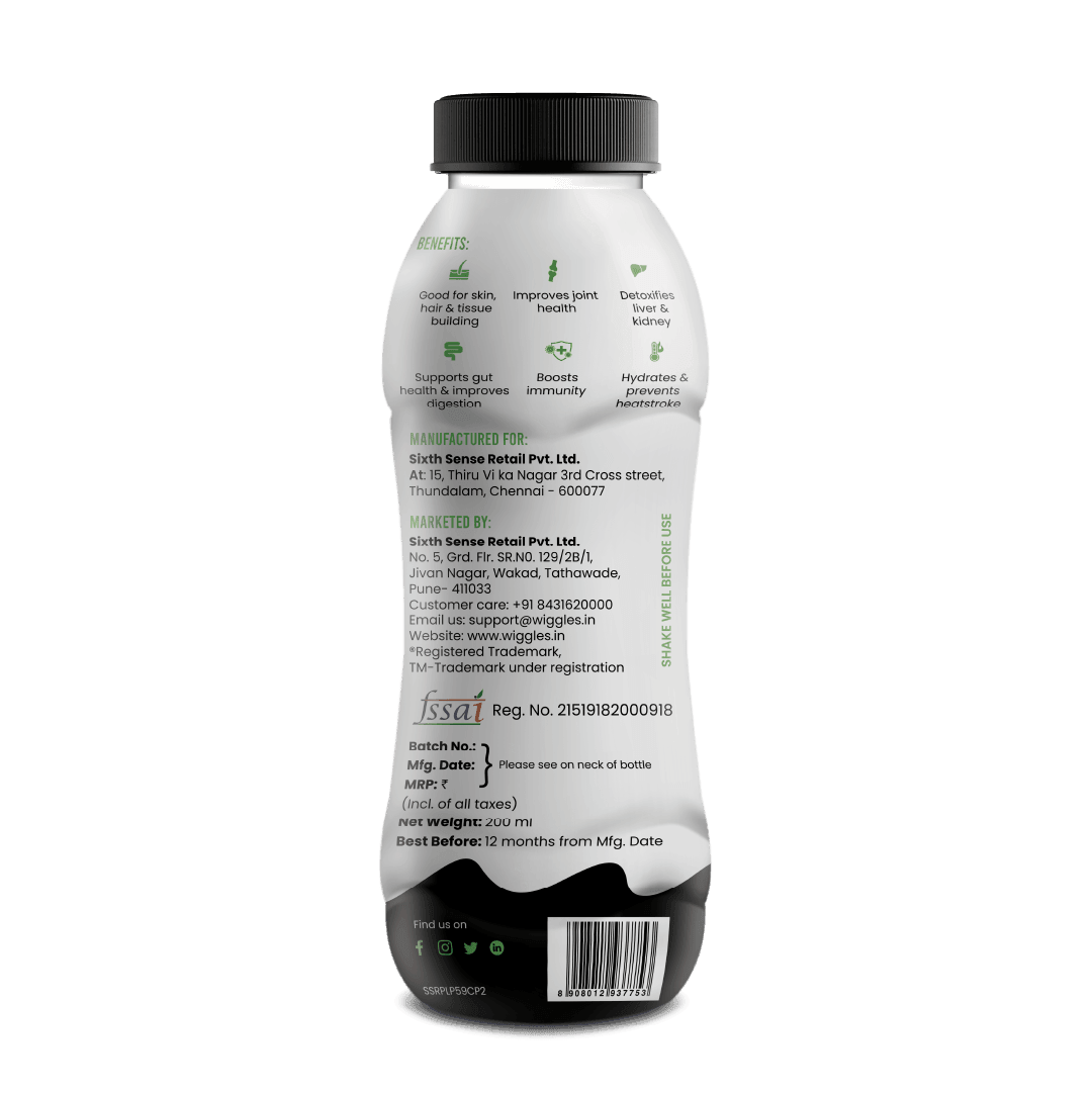 WIGGLES Cocotail Energy Drink for Dogs Cats, 200ml - Balances Electrolytes, Supports Dehydration Fatigue - Chicken Broth, Prebiotics, Coconut Water - Wiggles.in