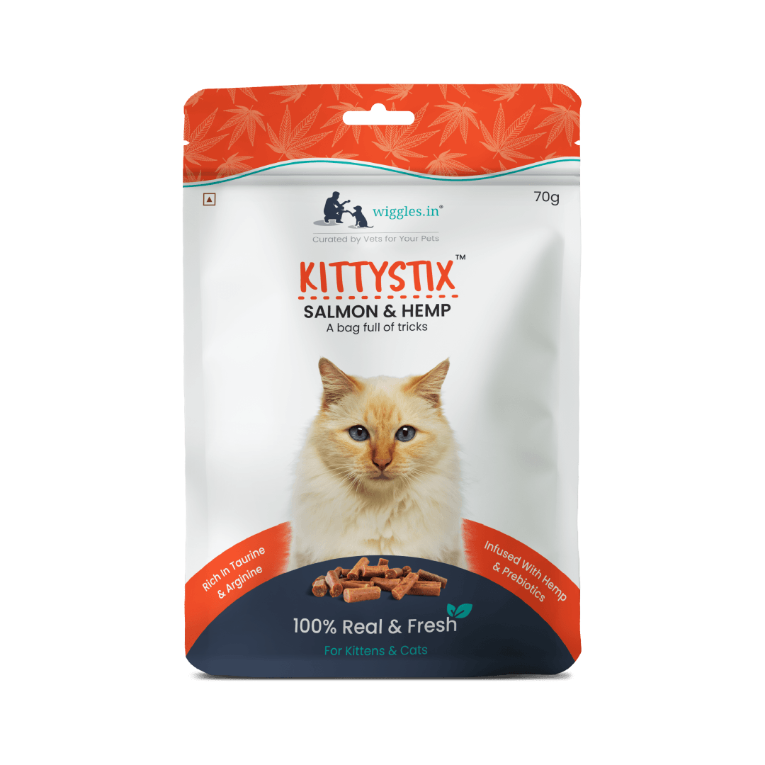 Kittystix Cat Treats for Kittens Kitty Soft (Salmon & Hemp) - Wiggles.in