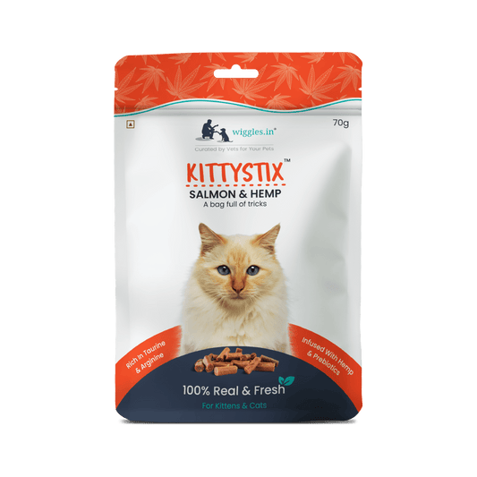 Kittystix Cat Treats for Kittens Kitty Soft (Salmon & Hemp) - Wiggles.in