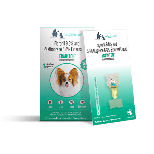 Eraditch Spot on for Dogs Upto 10 KG (0.67 ml) - Fleas Ticks Remover, external liquid