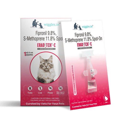 Eraditch Spot on for Cats Upto 8 KG (0.5 ml) - Fleas Ticks Remover, external liquid - Wiggles.in